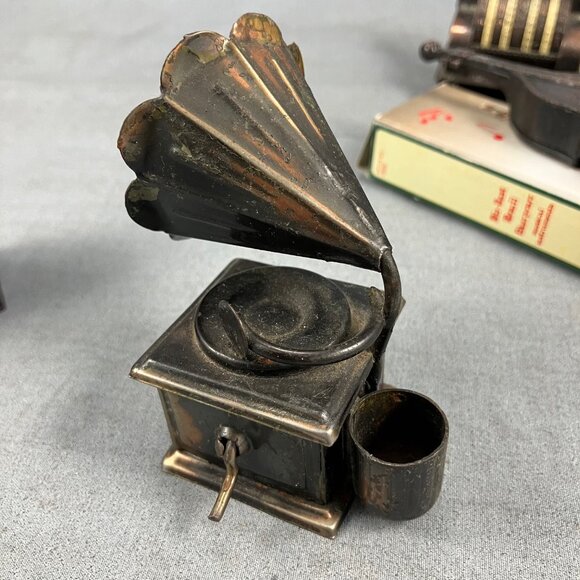 6 Metal Miniature Furniture-Grinder(knob broken)  Victrola Cash Register Bass - Picture 3 of 12